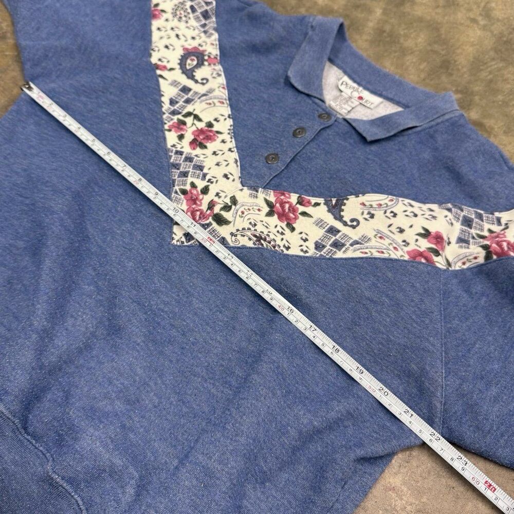 Vintage cottagecore coquette grandma grannycore floral collared sweatshirt - Picture 3 of 4